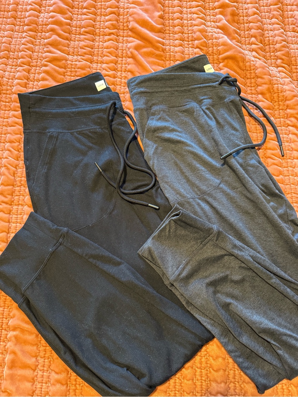 Everyday Drawstring Joggers - Black & Charcoal